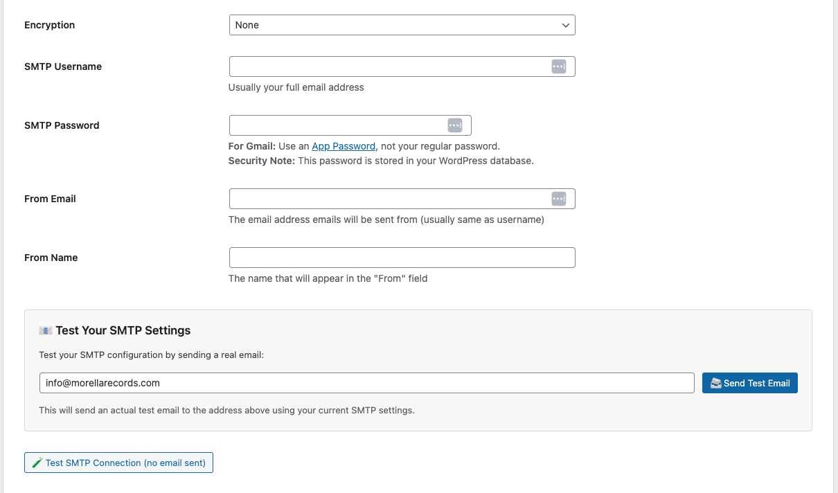SMTP Configuration - Test Email