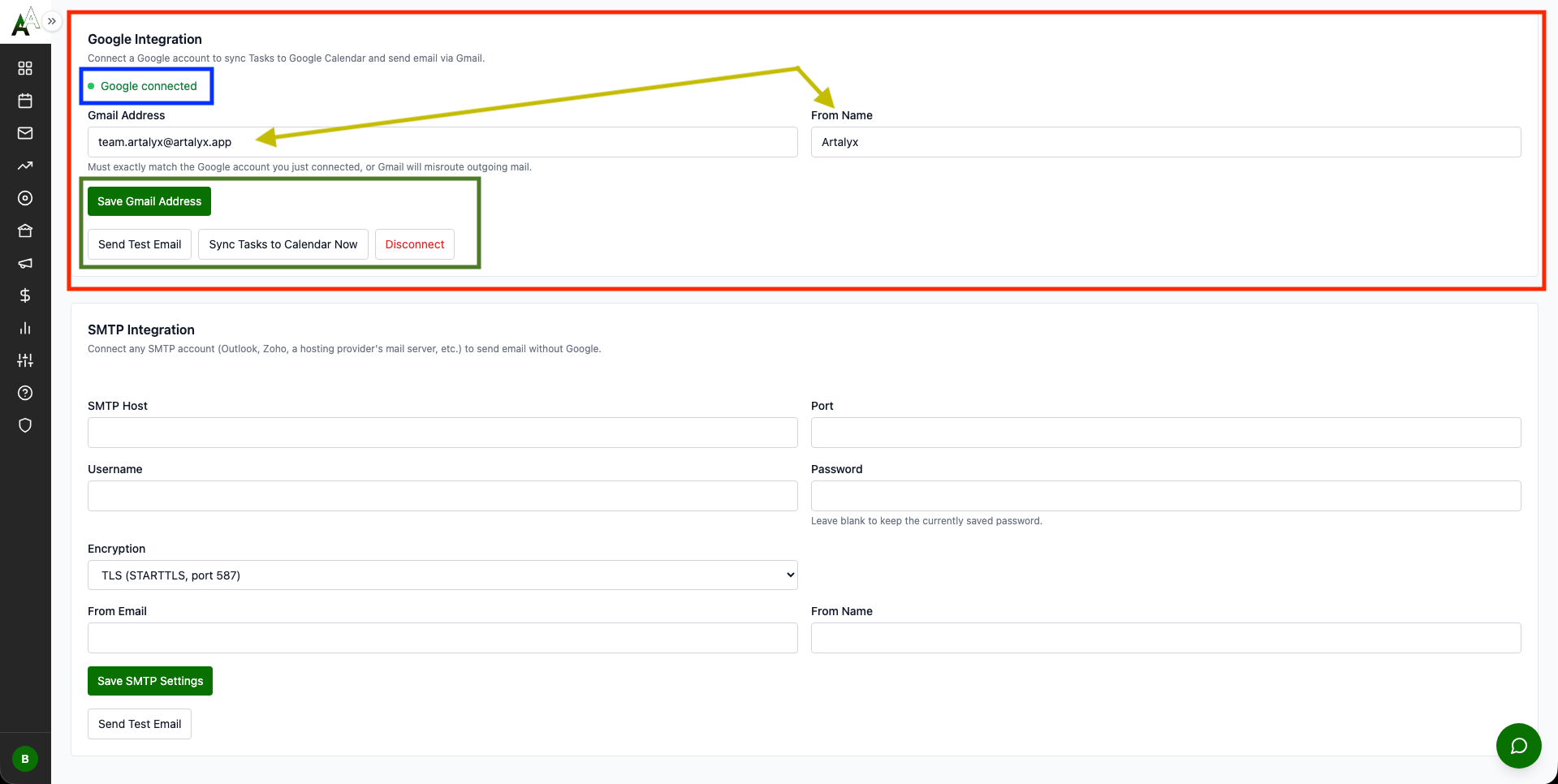 Google Calendar Configuration