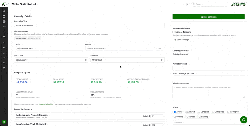 Campaign Budget Tracking